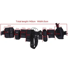 Training Quick-release Buckle Tactical Belt with Bag Multifunctional Adjustable Security Duty Multi Pocket Belts Flashlight Bag  Wear-resistant Sports Training Durable Waterproof Men's Canvas Ratchet Belt Canvas Collection Tactical Belts