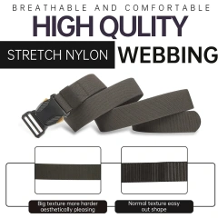 Wear-resistant Durable Hiking Hunting Pants Tactical Belt Stretch Nylon Web Quick Release Work Tactical Belt  Camping and Everyday Use Tactical Belt Utility Nylon Tactical Duty Belt  tactic sport enthusiasts Training Waist Belts