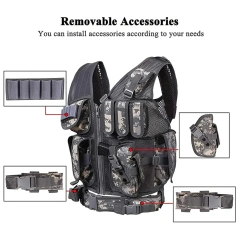 Mesh Breathable Wear-resistant Vest Adjustable Durable Training Uniform with Detachable Belt & Holster Training Vest  Breathable Right Hand Training Vest Men Workout Adjustable sports equipment Vest