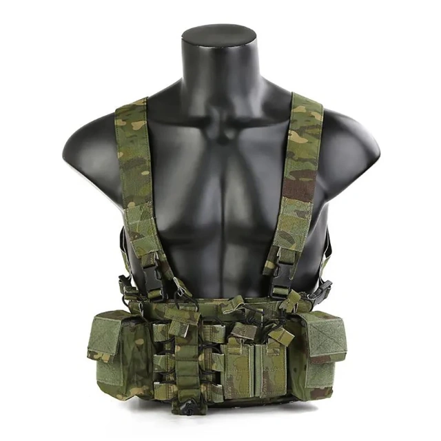 Custom Tactical Chest Rigs for Hunting Heavy Duty Tactical Chest Rig with Pouch Camo Harness Tactical Chest Rig Vest Customized Hunting Tactical Chest Rig High Quality Camouflage Molle Chest Rigs Outdoor Training Chest Rig for Tactical