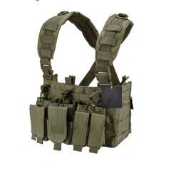 Training Chest Rig Loaded Gear Green  Kids Training Vest Adjustable Nylon Children Outdoor Game Vest with Multiple Pouches for Playing Game   Training Vest outdoors Breathable Paintball Vest Adjustable Training Vest Chest Protector