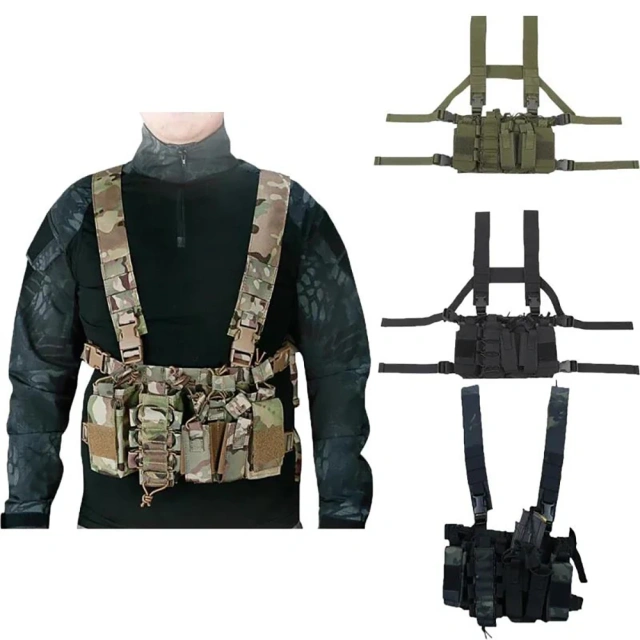 Tactical Hunting Shoulder Vest Clothes with Mag Pouches Tactical Hanging Chest Rig Tactical Chest Rig Vest Customized Good Quality Tactical Suppliers Plate Vest Men Tactical Carrier Chest Rig for Outdoor Tactical Style Chest Rig