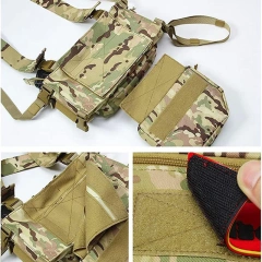 Outdoor Tactical Chest Rig Vest Camouflage Hunting Tactical Chest Rig With Magazine Pouch Tactical Camouflage Chest Rig Tactical Equipment Chest Rig Tactical MOLLE Micro Vest with Mag Pouch Adjustable Camo Harness Tactical Vest