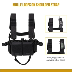 Custom Camouflage Equipment Tactical Vest Chest Rig Adjustable Detachable Training Molle Chest Rigs Tactical Chest Mini Rig Multifunctional Adjustable Tactical Vest with Mag Pouches Outdoor Tactical Chest Vest