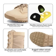 Protective toe cap oxford Tactical boots lightweight and breathable work boot comfortable outdoor hiking jungle desert boots  Breathable Oxford Fabric Outdoor hiking Jungle Tactical Boots Wholesale Fashionable Shoes Oxford cloth camping Non-Slip boots