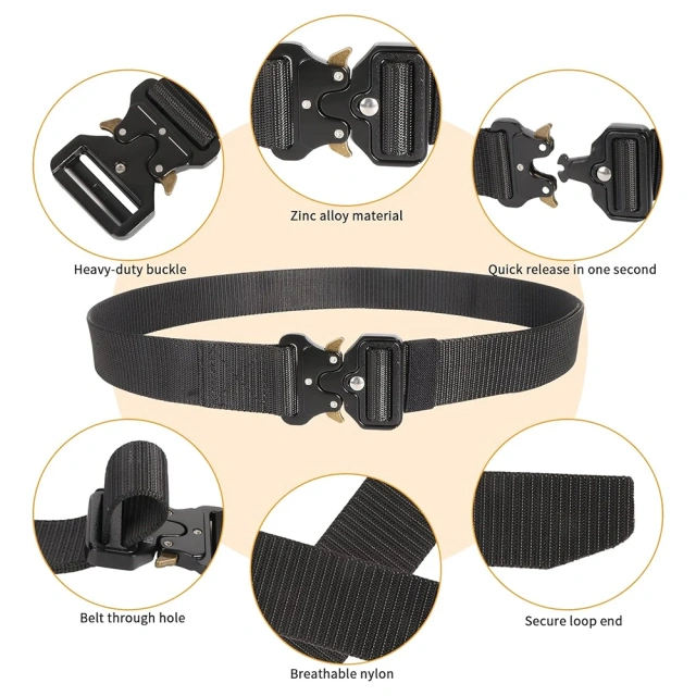 Molle Pouch Belts with Heavy Duty Quick Release Metal Buckle Security Molle Waist Bag Waist Work Tactical Belt  Camping and Everyday Use Tactical Security Duty Belts Multifunctional Flashlight Pouch Sets Utility Kit Belt Duty Belts