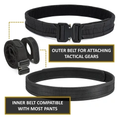 Adjustable Training Durable Quick Release Multifunctional Belt Tactical Durable  Heavy Duty Belt  Multi-functional Outdoor Hunting Waist Belt Training Equipment Quick  Detachable Release Metal Buckle Tactical Training Belt