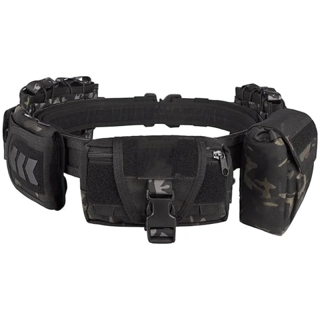 Wholesale High Quality Fashionable Tactical Belt with Quick Release Accessory Pouches Multifunctional Duty Belt for Men  Tactical Strap Nylon Thigh Belt Elastic Thigh Strap with Quick Release Buckle Games and Outdoors Unisex Tactical Belt