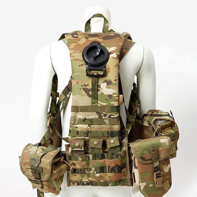 MOLLE Training Vest with Outer Pouches Durable Backpack and Hydration Pack Multicam Camo  Lightweight Training outdoors Breathable Vest Adjustable Paintball Vest with Removable Pouch  Oversized Training Vest Adjustable Breathable Assault Training Vest wi