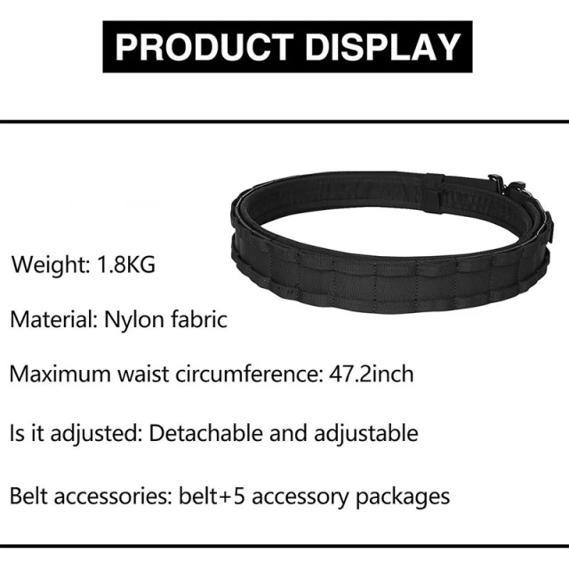 Wholesale Premium Durable Tactical Sport Enthusiasts Belt with Pouches High Density Security Duty Equipment Duty Belts  Modular Equipment sport enthusiasts Adjustable Tactical Belt Camping and Everyday Use Duty practical Training Utility Waist Belt