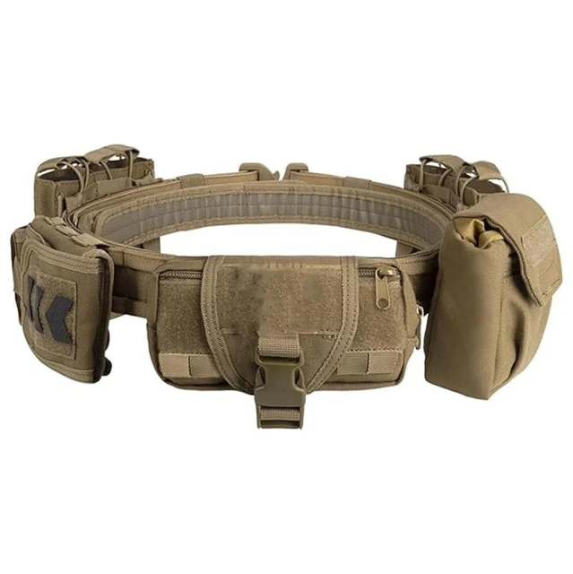 Premium Durable Tactical Belt with Quick Release Accessory Pouches Detachable and Adjustable Duty Belt with Heavy-duty Buckle  Breathable Men Casual Adventure Ranger Belts Heavy Duty Elastic Webbing Non-Metal Travel Friendly Buckle Tactical Belt