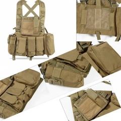 Good Quality Micro Tactical Chest Rig Multi-function Tactical Chest Rig Vest Outdoor Camouflage Harness Chest Rig  military Outdoor Tactical Vest Rig Pack Camouflage Tactical Chest Backpack Heavy Duty Tactical Rig for Chest