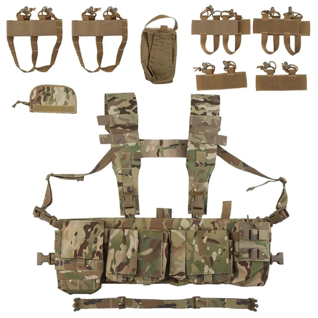 Best Selling Hunting Rig Harness for Tactical Heavy Duty Tactical Chest Hanger Rig Outdoor Tactical Chest Pack Rig military Outdoor Tactical Vest Chest Rig Tactical Chest Rig Adjustable Detachable Tactical Molle Chest Rigs