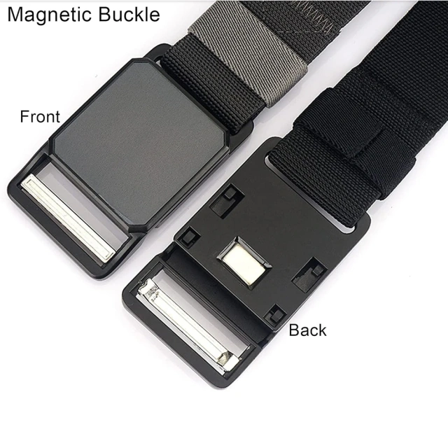 Wear-resistant Tactical Elastic Belts Men Quick Release Magnetic Buckle Stretch Webbing Heavy Duty Work Golf Belt  Wholesale Outdoor High density Material Adjustable Heavy Duty Utility Belt Quick-Release Belt with Pouch tactic Waist Belt