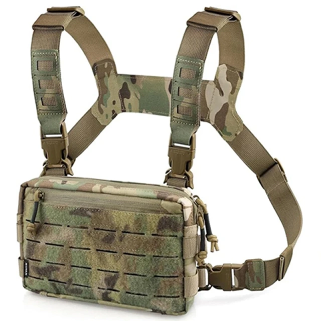 Tactical Chest Rig Pack for Men Good Quality Tactical Chest Rigs for Hunting Outdoor Tactical Vest with Mag Pouch Camouflage Tactical Chest Hanging Vest Tactical Bag Light Weight Tactical Chest Rig Bag Training Chest Rig