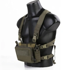 Good Quality Tactical Chest Rig Mini Style Tactical Vest with Chest Strap Unisex Tactical Micro Chest Vest Tactical Gear Chest Rig Adjustable Detachable Tactical Modular Vest with Mag Pouch Tactical Micro Chest Rigs