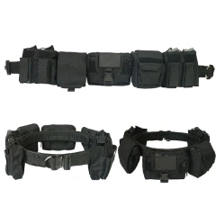 Outdoor Nylon Detachable Adjustable Waist Belt Set with Multifunctional Combination Patrol Waist Belt  Adjustable Hiking Tactical Belt Duty high density Material Mountaineering Utility Belt tensile strength tactic Waist Belts