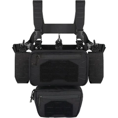 Multifunctional Tactical Chest Rig Vests Adjustable Tactical Vest with Mag Pouches Tactical Chest Mini Rig for Outdoor Training Equipment Tactical Vest Multi-function Tactical MOLLE Chest Rigs with Pouch Utility Tactical Vest Chest Rig