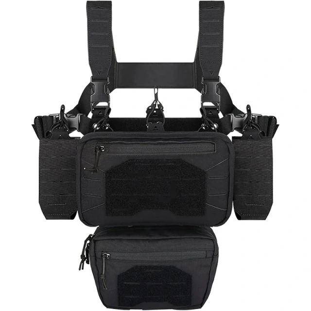 Multifunctional Tactical Chest Rig Vests Adjustable Tactical Vest with Mag Pouches Tactical Chest Mini Rig for Outdoor Training Equipment Tactical Vest Multi-function Tactical MOLLE Chest Rigs with Pouch Utility Tactical Vest Chest Rig