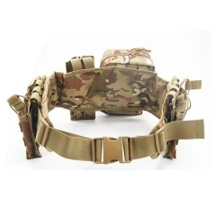 Multi-functional Adjustable Outdoor Waist Wrap Camouflage Tactical Belt Set Multi-functional Belt High Duty Accessory Bag  Waterproof Tactical Belts multifunctional Nylon Web Work Belt with Heavy Duty Quick Release Buckle