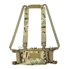 Best Selling Outdoor Tactical Vest Gear Lightweight Training Chest Rig Heavy Duty Tactical Camouflage Chest Rig  Field Tactical Chest Vest MOLLE System Tactical Chest Rig Camouflage Harness Vest Tactical Chest Rig