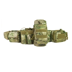 Adjustable Multi Functional Field Training Waist Belt with Nylon Soft Cushion Load-bearing Waist Belt  High Duty Outdoor Multifunctional Tactical Utility Duty Tactical Gear Kit for Outdoor Camping and Everyday Use Tactical Belt