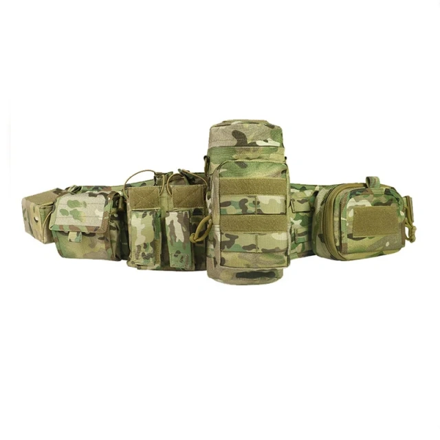 Adjustable Multi Functional Field Training Waist Belt with Nylon Soft Cushion Load-bearing Waist Belt  High Duty Outdoor Multifunctional Tactical Utility Duty Tactical Gear Kit for Outdoor Camping and Everyday Use Tactical Belt