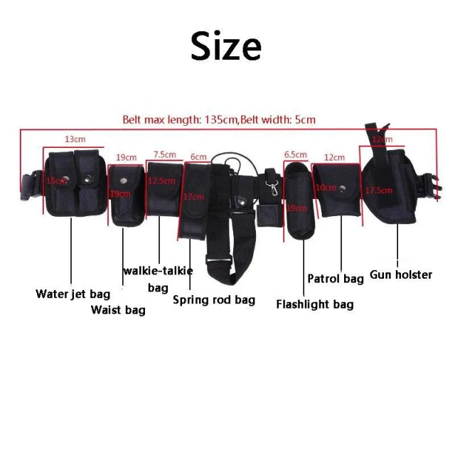 Tactical Belt Duty Belt Set Adjustable Nylon Security Belt Multifunctional Hunting Holster Flashlight Pouch Set  Hot selling Adjustable Wear-resistant multifunctional Tactical Belt Breathable Tactical Belt