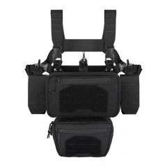 Tactical Chest Rig with Mag Pouch Tactical Molle Micro Chest Rigs Adjustable Detachable Tactical Modular Vest Chest Rig Customized Tactical Chest Pack Tactical Molle Chest Rig with Multi-Pockets Mag Pouch Training Tactical Vest