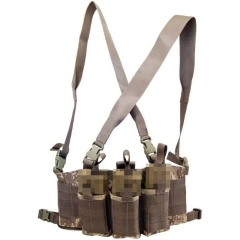 Customized Mini Tactical Chest Rig Heavy Duty Camouflage Harness Vest Outdoor Tactical Chest Rig for Hunting Adjustable Tactical Vest Detachable Tactical Molle Chest Rigs With Mag Pouch Tactical Recon Chest Rig