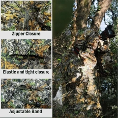 Comfortable Ghillie Suits Outdoor Camouflage Suit Hunting Camouflage Outdoor Jungle Games and Halloween Practical Ghillie Suit Premium Camouflage Lightweight Outdoor Game Training Adult 3D Leafy Camouflage Clothing Ghillie Suit Camo Suit for Hunting