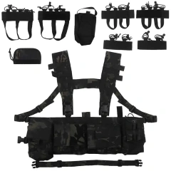 Best Selling Hunting Rig Harness for Tactical Heavy Duty Tactical Chest Hanger Rig Outdoor Tactical Chest Pack Rig military Outdoor Tactical Vest Chest Rig Tactical Chest Rig Adjustable Detachable Tactical Molle Chest Rigs