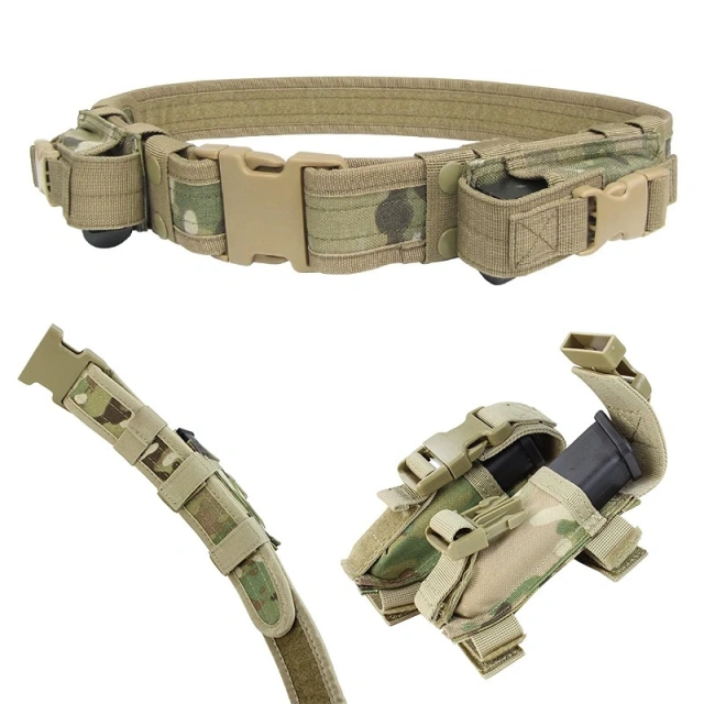 Hot Selling Multifunctional Wear-resistant Outdoor Belt with Duty Training Function and Protective Waist Belt  Wholesale High Quality multifunctional Tactical Belt with Quick Release Accessory Pouches Premium Wholesale Duty Belt for Men