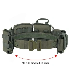 High Duty Tactical Outdoor Security Duty Training Belt Premium Outdoor Eight Piece Set Detachable and Adjustable Training Belts  Adjustable Sports Training Quick Release Tactical Belt Work multifunctional Wear-resistant Stretch Web Nylon Belt