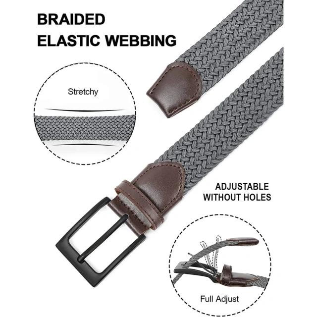 Elastic Braided Stretch Men Golf Casual Jeans Belts Woven Nylon Work Belts Men Pants Shorts Tactical Belt   Training Wear-resistant high-quality Lightweight Hunting Tactical Belt Adjustable Training Tactical Belt