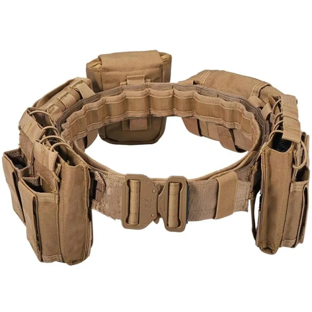 Multi-functional Sport Enthusiasts Outdoor Nylon Tactical Waist Utility Duty Belt with Quick Detach Metal Buckle  Breathable Windproof Nylon Canvas Breathable Wear-resistant Tactical outdoors Waist Belt With Plastic Buckle