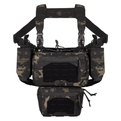 Outdoor Tactical Chest Mini Rig Multifunctional Adjustable Tactical Vest with Mag Pouches Camo Tactical Vest Rig Tactical Chest Pack Tactical Molle Chest Rig with Multi-Pockets Mag Pouch Good Quality Tactical Rig Vest