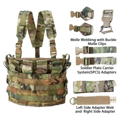 Heavy Duty Tactical Chest Rig Tactical MOLLE Chest Rig Vest with Straps Outdoor Tactical Chest Rig Outdoor Tactical Gear Molle Vest Pouch Bag Carrier Camouflage Tactical Chest Rig Heavy Duty Tactical Chest Rig Vest
