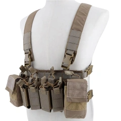 Hunting Equipment Camouflage Carrier Chest Rig Tactic Carrier Chest Rig with Magazine Pouch Tactical Chest Harness Vest military Outdoor Sports Gear Tactical Molle Vest Pouch Bag Carrier Heavy Duty Camouflage Tactical Chest Rig