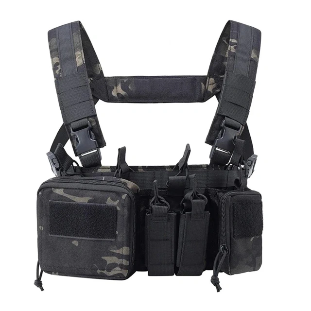 Wholesale Men Nylon Hunting Chest Rig Tactical Pack Chest Rig with Magazine Pouch Micro Tactical Chest Rig Wholesale Outdoor Tactical Harness Chest Rig High Quality Training Vest Chest Rig Utility Tactical Rig Pouch for Chest