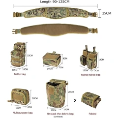 Wholesale Outdoor Work High-density Tactical Belt Duty Quick Release Adjustable  Utility Adjustable and Detachable Belt  Camping and Everyday Use Quick-release Buckle tactic Waist Belt high density Material Duty Utility Waist sport enthusiasts Belt