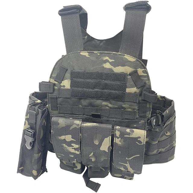 Men's Breathable Protective Training Vest Outdoor Lightweight Assault Vest Adjustable Multifunctional Tactical Vest Training Vest outdoors Breathable Paintball Vest Outdoor Equipment for Men