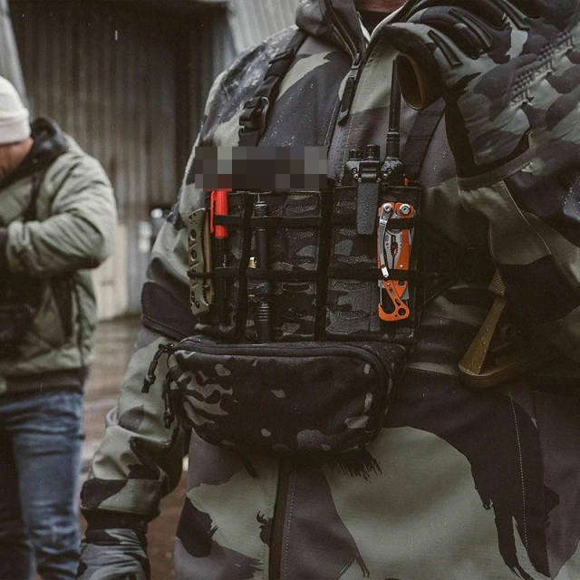 Durable Tactical Chest Rig Adjustable Chest Rig Tactical Vest Waterproof Tactical Vest Chest Rig with Belly Pouch Best Selling Woodland Tactical Vest Chest Bag Multifunctional Tactical Chest Rig Outdoor Hunting Vest Chest Rig