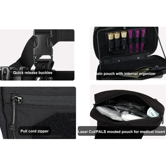 Outdoor Tactical Chest Mini Rig Multifunctional Adjustable Tactical Vest with Mag Pouches Camo Tactical Vest Rig Tactical Chest Pack Tactical Molle Chest Rig with Multi-Pockets Mag Pouch Good Quality Tactical Rig Vest