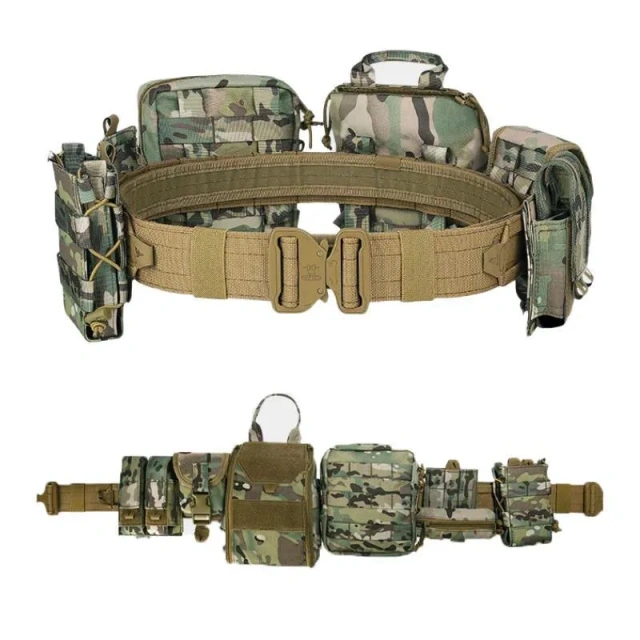 Tactical Waist Bag Comfort Tactical Belt with Pouches Hunting Equipment Polyester Wallet Waterproof Outdoor Tactical Bag Pack  Men Wear-resistant Pants Shorts Elastic Braided Stretch Men Golf Casual Jeans Belts Woven Nylon Work Tactical Belts