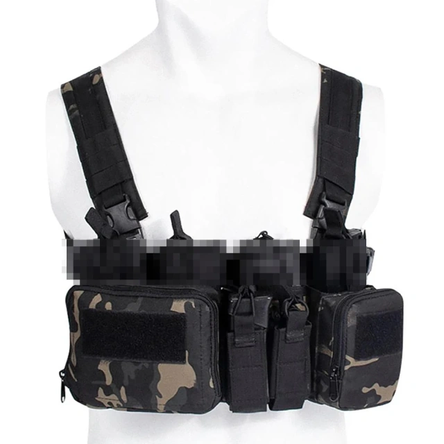 Customized Hunting Apparel Nylon Tactical Chest Rig Vest with Magazine Pouch Molle System Tactical Chest Rig Tactical Equipment Chest Rig Vest Tactical Carrier Chest Rig with Magazine Pouch Outdoor Tactical Hunting Vest