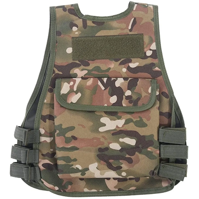 Outdoor Kids Children Tactical Waistcoat With Multi Pocket Children Assault Training Vest Camouflage Vest for Kidshigh-quality Adjustable Training Vest outdoors Breathable Paintball outdoors security Training vest