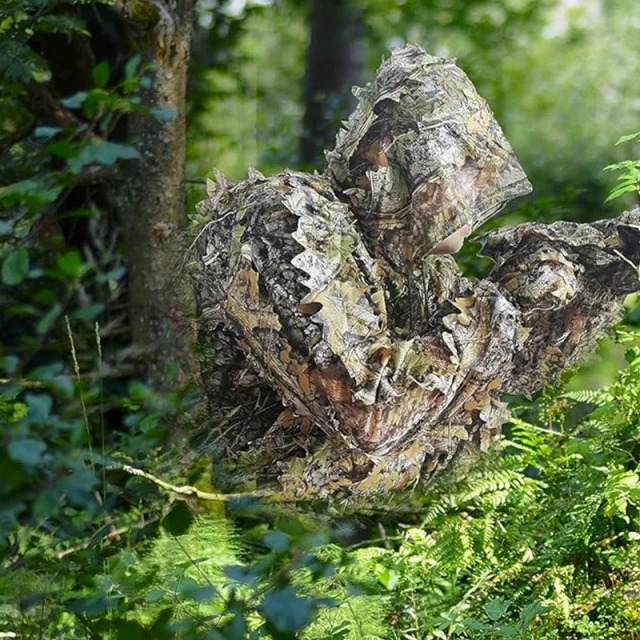 Premium Camouflage Lightweight Outdoor Game Training Adult 3D Leafy Camouflage Clothing Ghillie Suit Camo Suit for Hunting Outdoor Soft and Minimalist Camo Ghillie Suits 3D Leafy Hooded Hunting Simple and Minimalist Camouflage Ghillie Suits