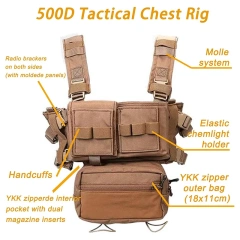 Tactical Molle Chest Rig with Mag Pouches Tactical Modular Micro Rig Nylon Tactical Vest for Hunting Training Tactical Accessories Vest Chest Rig for Outdoor Heavy Duty Tactical Vest Rig Bag Adjustable Tactical Chest Rig