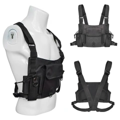 Tactical Accessories Vest Chest Rig for Outdoor Heavy Duty Tactical Vest Rig Bag Adjustable Tactical Chest Rig High Quality Tactical Vest Outdoor Tactical Chest Rig Vest Adjustable Tactical Chest Harness Rig with Pouches